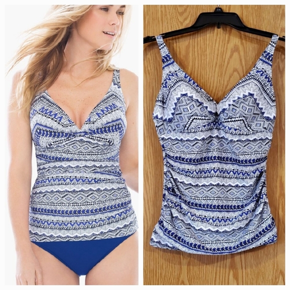 Profile By Gottex Other - Profile by Gottex Ixtapa tankini top ruched,wire free shelf bra size 40D